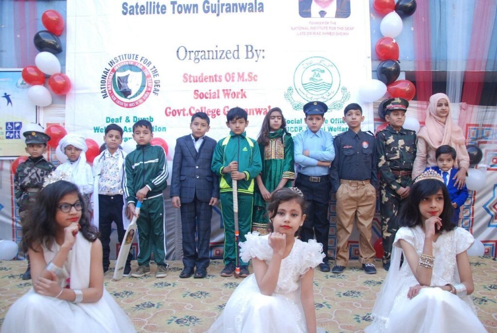 Students in costumes at an NID celebration event